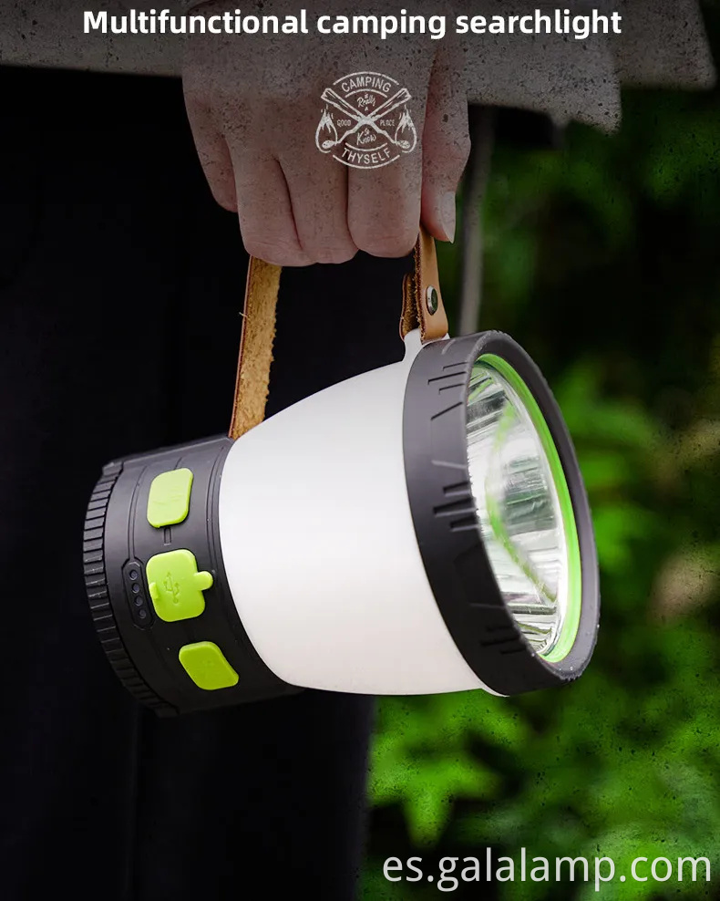 Linterera para acampar recargable solar de peso ultraligero con cargador de teléfono